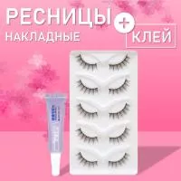 Ресницы накладные коричневые zong-01 с клеем