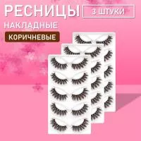 Коричневые накладные ресницы Zong 17  3 шт