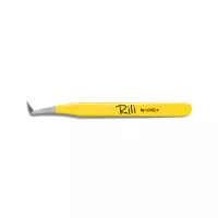 Пинцет для наращивания ресниц Rili, Yellow line (L-образный сапожок)