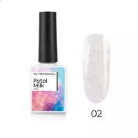 Камуфлирующая база Potal Milk №2 “Молочный” со светоотражающей поталью, TNL Professional, 10 мл