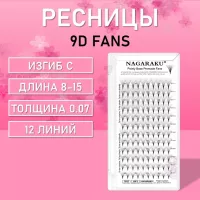 Пучковые ресницы Nagaraku (Нагараку) 9D fans 12 линий