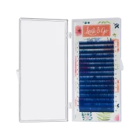 Омбре ресницы Lash&Go (Лэш гоу) (микс) Синий, 16 линий