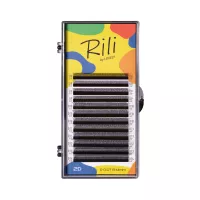Ресницы черные Rili в пучках одинарные 2D - 12 линий - MIX