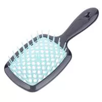 Щетка для волос SuperBrush Plus Patent Black, 11 рядов 205х85мм (05 Черно-бирюзовая)