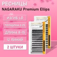 Черные ресницы Premium Ellips LD 0,25 8-15 2 шт