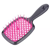 Щетка для волос SuperBrush Plus Patent Black, 11 рядов 205х85мм (04 Черно-малиновая)