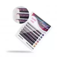 Ресницы для наращивания двухтоновые Beauty Eyes MIX (Бьюти Айс), Black - pink 6 линий
