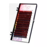 Ресницы двухтоновые, омбре I-Beauty (Ай бьюти), миксы, Красные