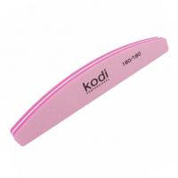 Баф для ногтей Kodi в форме Полумесяц абразивность 100/180 розовый (178/30/12)