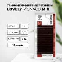 Ресницы темно-коричневые LOVELY Monaco - 16 линий - MIX
