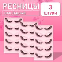 Накладные черные ресницы qlf25, 3 шт